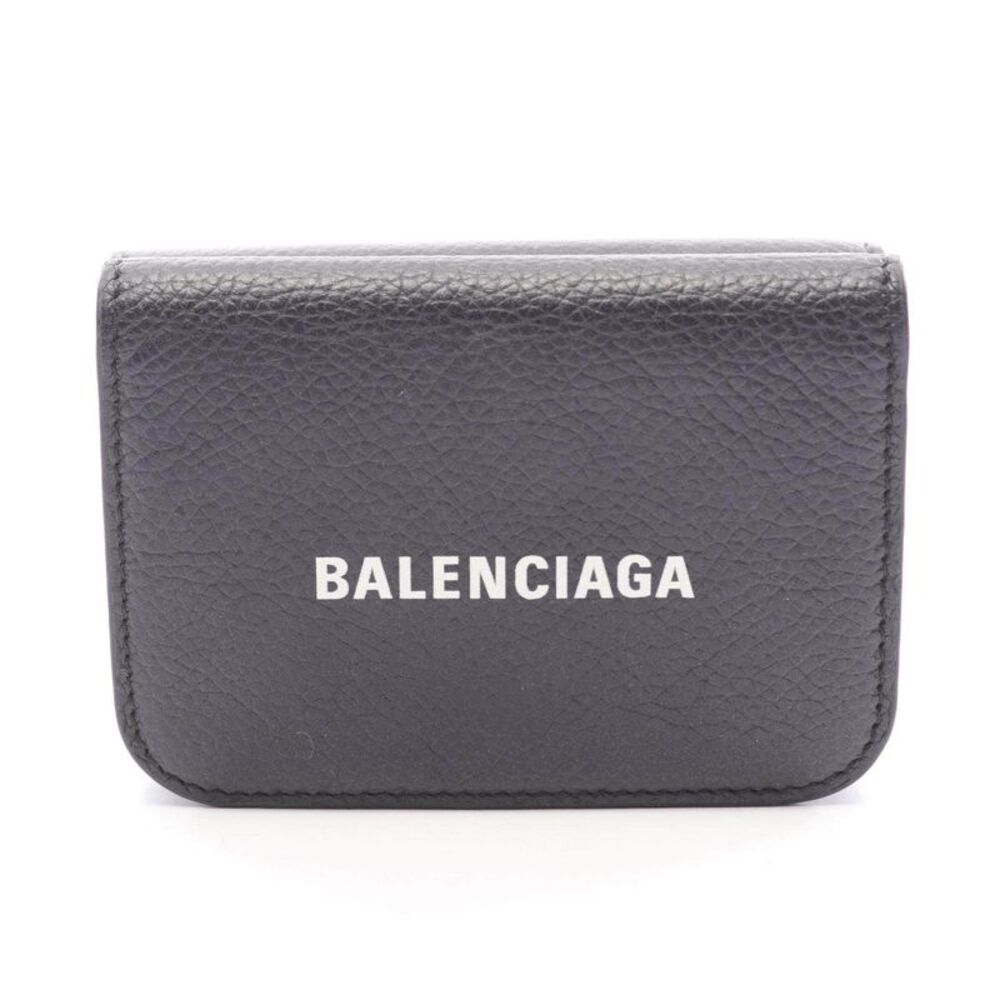 Balenciaga Cash Mini Wallet Leather Trifold Wallet